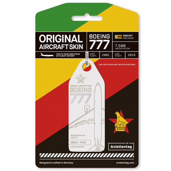 Aviationtag Boeing 777 - White (Air Zimbabwe) N661WT