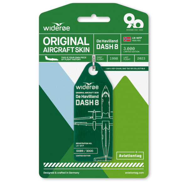 Aviationtag Wideroe Dash 8 - Dark Green (LN-WFP)