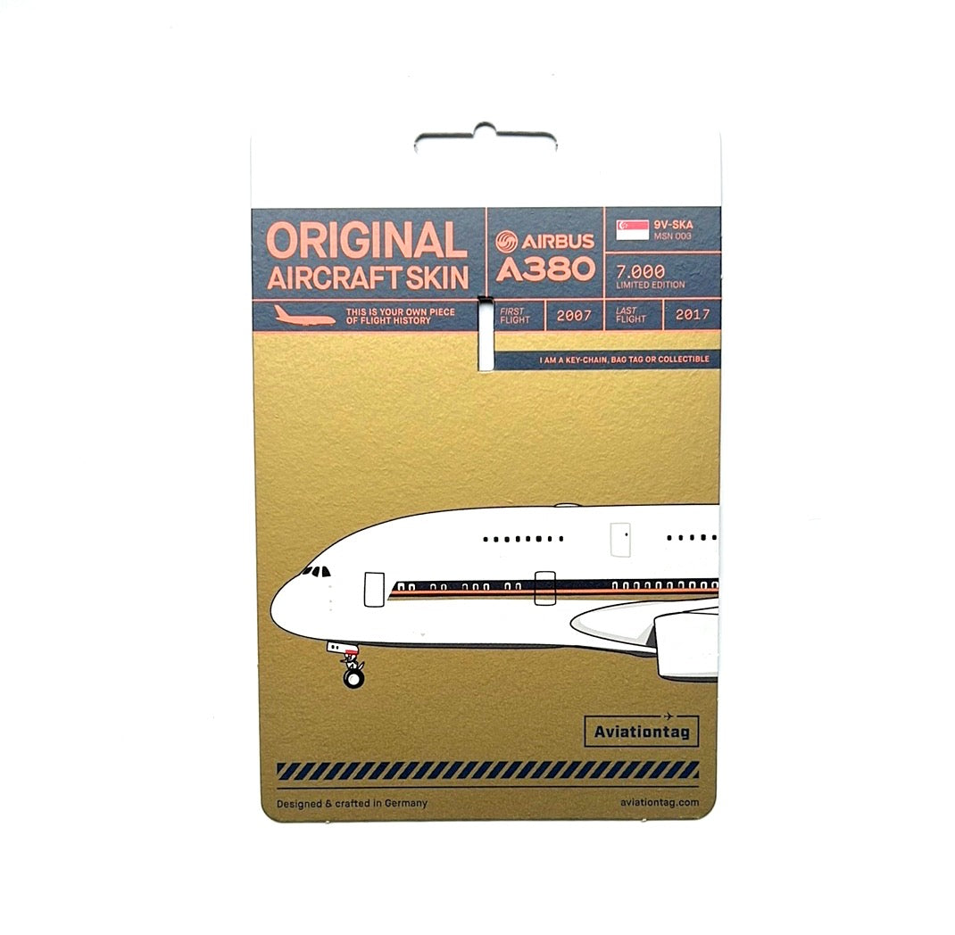 Aviationtag Singapore A380 - Backing Card - 9V-SKA - Aviamart.com